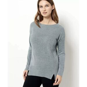Barefoot Dreams Soft CozyChic Ultra Lite Dockside Pullover Sweater Gray XL
